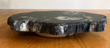 Granite Lazy Susan Black with flow of White Quartz