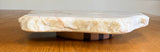 Granite Lazy Susan Leather Finish Tan, Cream and Brown